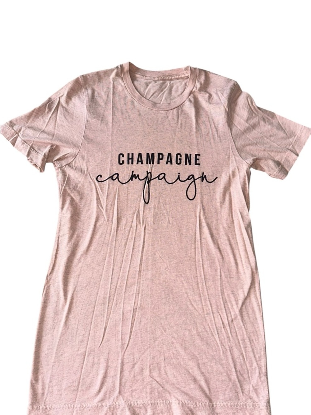 Champagne Campaign Graphic Tee - Light Pink